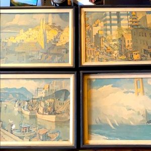4 vintage San Francisco paintings